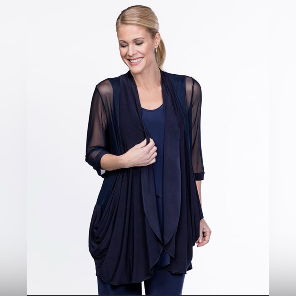 JM Richard’s Cardigan Jacket – Sheer 3/4 Sleeves – Size 12